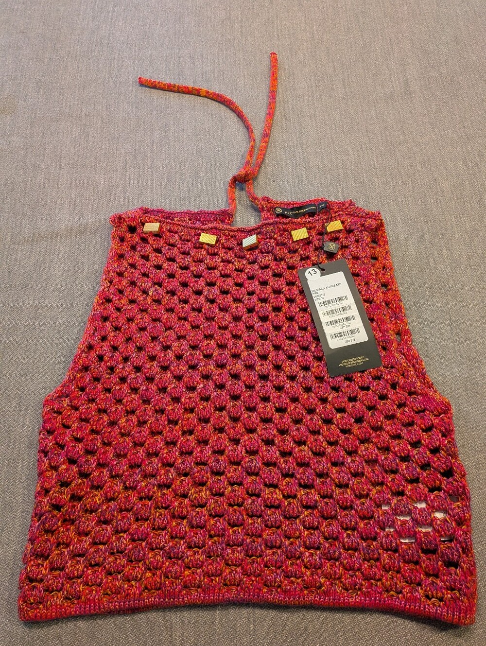 Vix Paula Hernanny Knit Aria Blouse Color: Berry Burst Pink Size Medium M